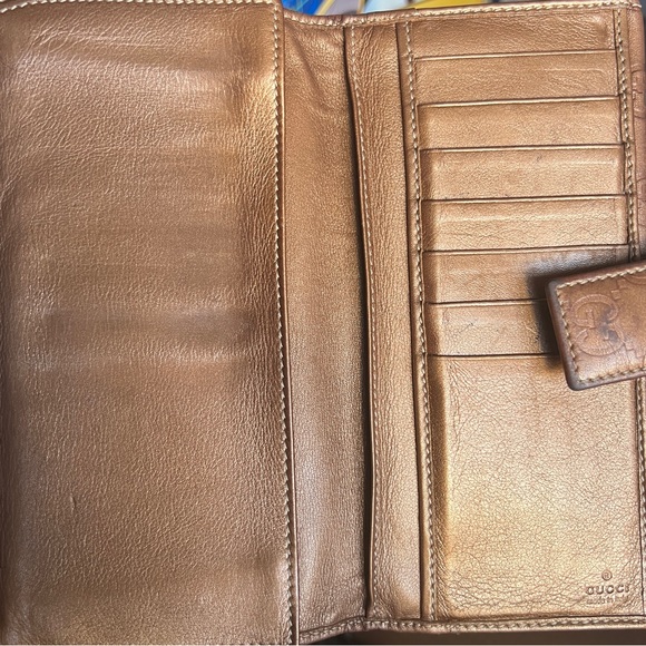 GUCCI Wallet long wallet Brown GG Leather Lovely heart 245723.0959 Authentic - Picture 13 of 16